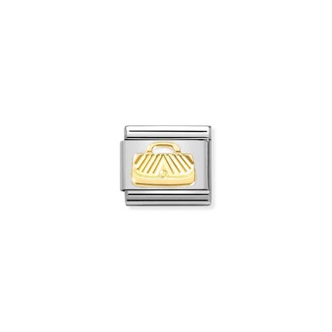 Composable Classic Link, Bag, etched detail Stainless steel Link with 18K gold