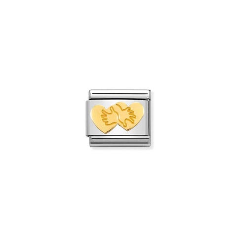 Composable Classic Link Heart Hug Link in bonded yellow gold