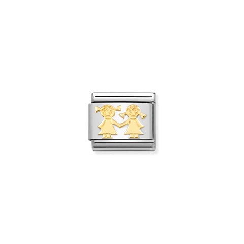 Composable Link, gold Sisters Link with 18K gold family symbol
