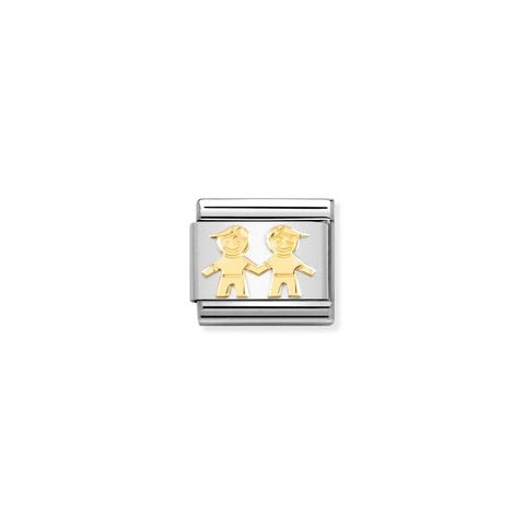 Composable Link, gold Brothers Stainless steel Link with 18K gold