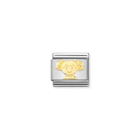 Link Composable Classic Petite fille en or Link avec symbole en acier et or 750