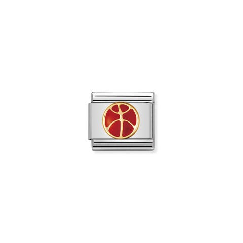 Link Composable Classic Palla da basket in Smalto Link con tema sport in Acciaio e Smalto