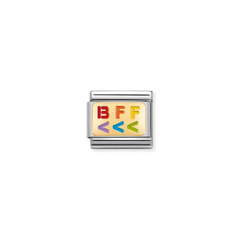 Link Composable Classic BFF Arc en ciel Link en Or 750 avec sigle