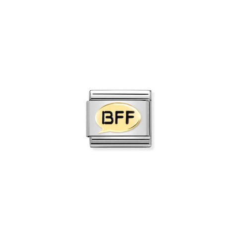 Composable Classic Link BFF Speech Bubble Link in yellow gold with text