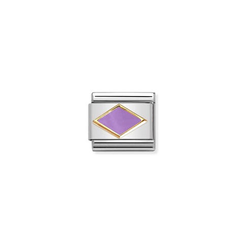 Link Composable Classic or avec losange lilas Link en acier et or 750 avec émail