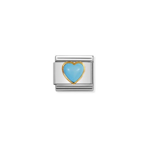 Link Composable Classic Pietra Cuore Dicembre Link in Oro 750 e Pietra dura