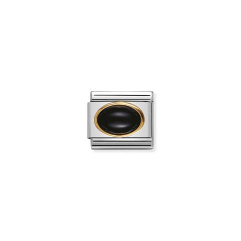 Link Composable Classic Agata Pietra di Novembre Link in Oro 750 e Pietra dura colorata