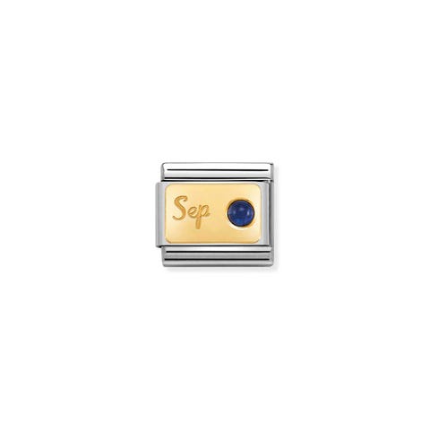 Link Composable Classic en or jaune Septembre Link en or jaune 750 et Saphir