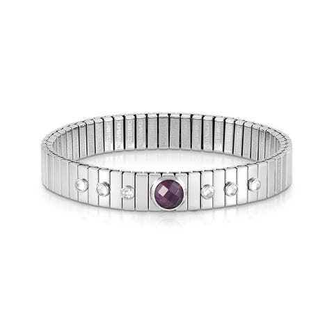XTE GEMS Bracelet in Stainless Steel, Purple CZ Limited Edition bracelet with Cubic Zirconia