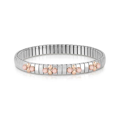 Extension Bracelet with 4 meshes of Stones Extendable bracelet in Steel
