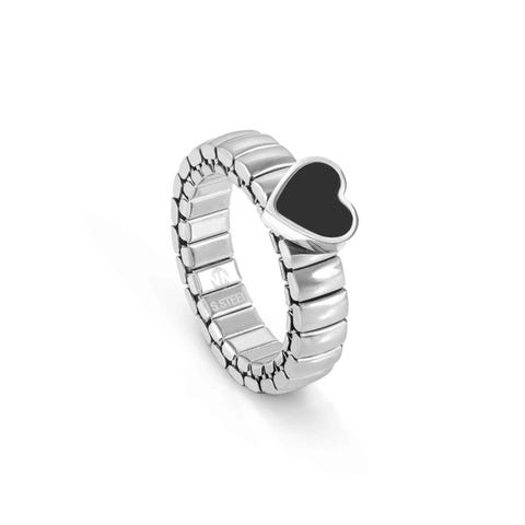 Extension stainless steel ring, coloured Heart Ring with coloured stone