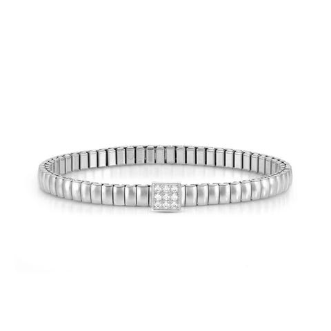 Bracelet Extension en acier avec carré et pierres Bracelet en acier et zircones cubiques