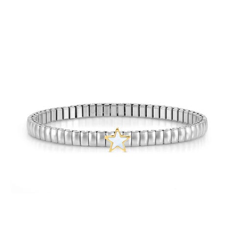 Bracciale Extension in Acciaio e Stella madreperla Bracciale in Acciaio con simbolo e Pietra naturale