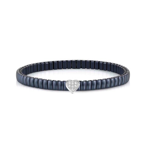 Extension bracelet with PVD finish with Heart Bracelet with coloured finish, symbol and Cubic Zirconia