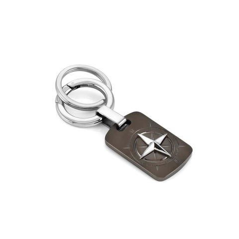 Black Wind Rose keyring Keyring in stainless steel with symbol