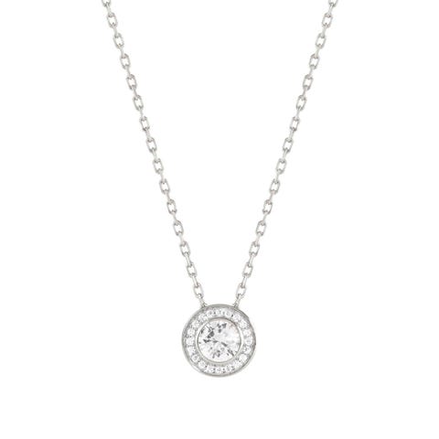 Collar Aurea Plata y Piedras Collar en plata con Cubic Zirconia y colgante