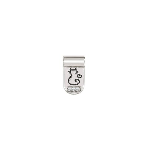 Ciondolo SeiMia con Gatto Pendente in Argento 925 e Cubic Zirconia