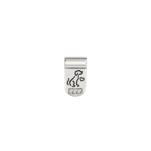 Ciondolo SeiMia con Cane Pendente in Argento 925 e Cubic Zirconia