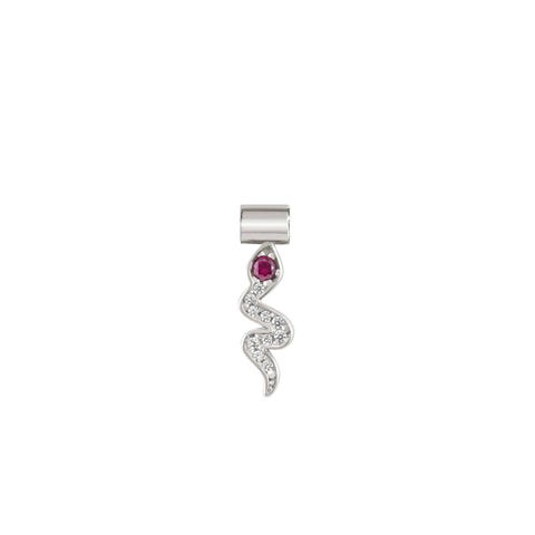 SeiMia Snake Charm Silver charm with coloured Cubic Zirconia