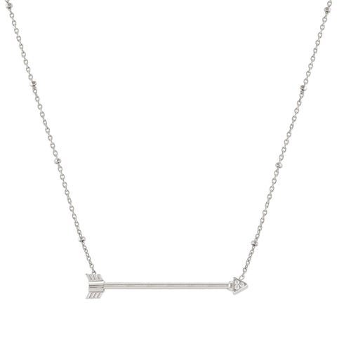 Collier avec grande Flèche Collier en Argent et Zircons