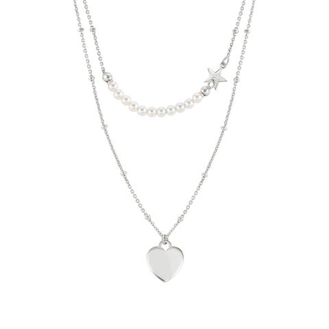 Collier Melodie Cœur et Perles Bijou en Argent 925