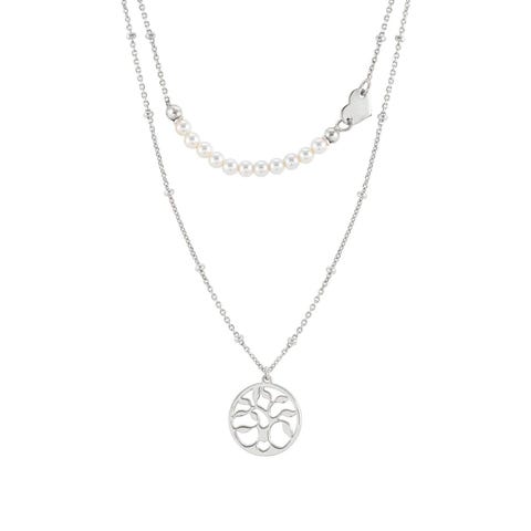 Collier Melodie Arbre de la Vie et Perles Bijou avec symboles et Pierres précieuses
