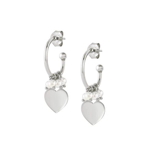 Boucles d’Oreille Melodie Cœur et Perles Boucles d’Oreille en Argent 925