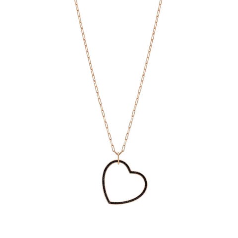 Emozioni Necklace with Heart Pendant Long necklace with black Heart pendant