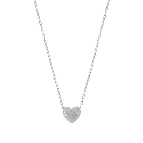 Collier Easychic Cœur en Rhodium blanc Collier Love Edition avec Zircons