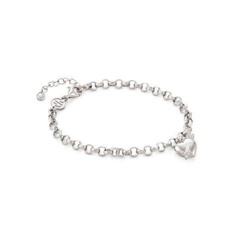 Sterling silver Sweetrock bracelet with Heart Bracelet with white Cubic Zirconia
