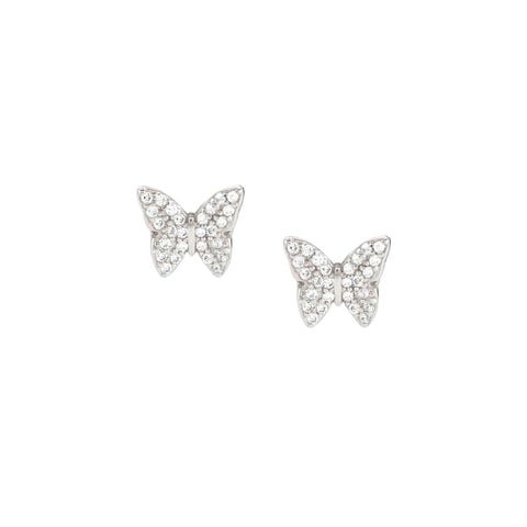 Sweetrock Nature necklace in sterling silver Butterfly earrings with Cubic Zirconia