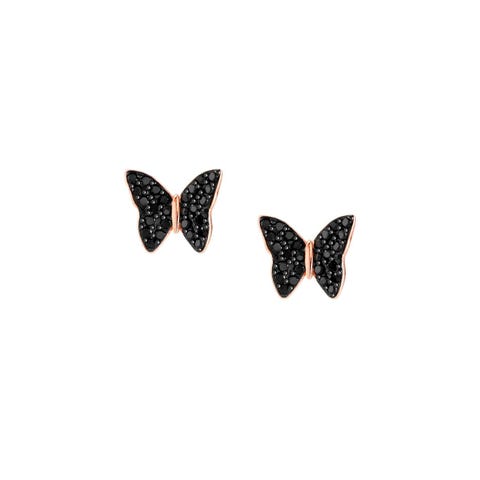 Sweetrock Nature Butterfly earrings, rose gold Sterling silver earrings with Cubic Zirconia