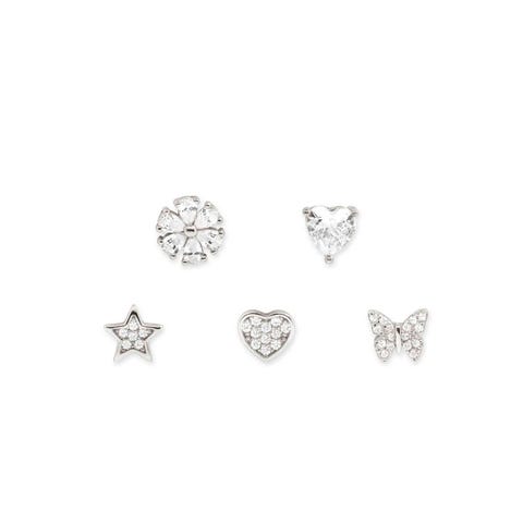 Sweetrock Nature 5 earring set sterling silver Earrings with white Cubic Zirconia