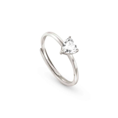Sweetrock sterling silver ring, White Heart Ring with plated finish