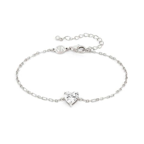 Bracciale SweetRock argento cuore bianco Bracciale in argento con finitura colorata