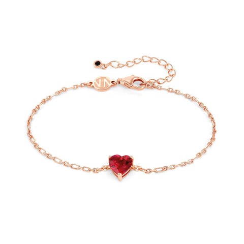 Sweetrock bracelet, Red Heart Sterling silver bracelet with gold finish