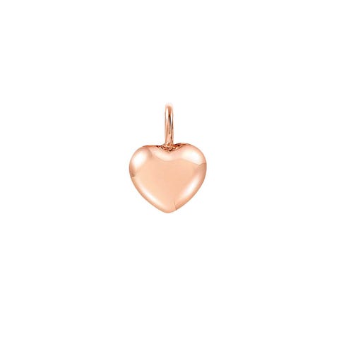 Breloque Cœur en Or Rose Breloque Charming avec symbole bombé