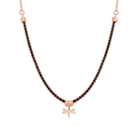 Chic&Charm necklace with Dragonfly Necklace in sterling silver and Cubic Zirconia