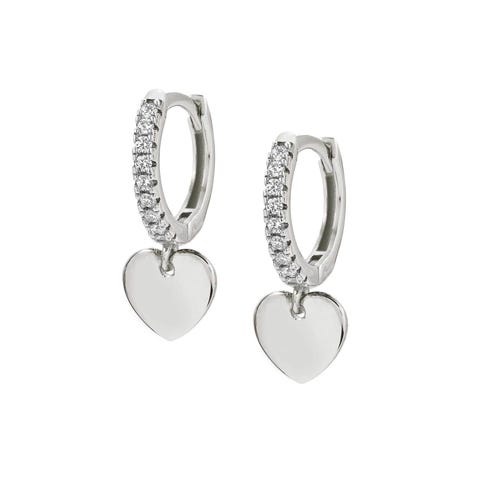 Chic&Charm earrings with Heart Earrings in sterling silver