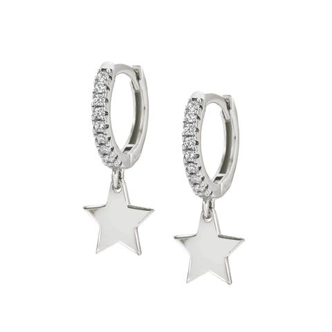 Chic&Charm earrings with Star Earrings in sterling silver with pendant