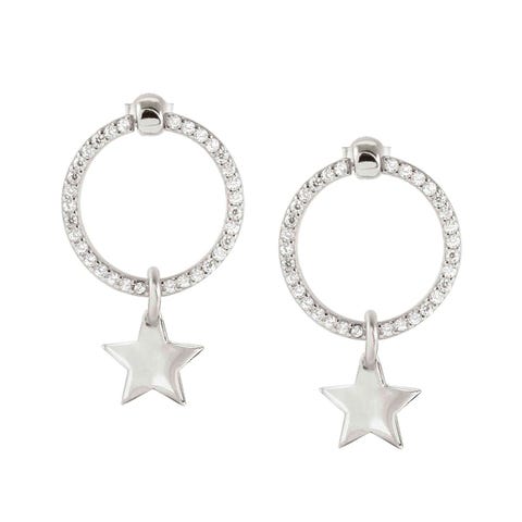 Chic&Charm Celebration Ed, earrings, Star Earrings in sterling silver with White Cubic Zirconia
