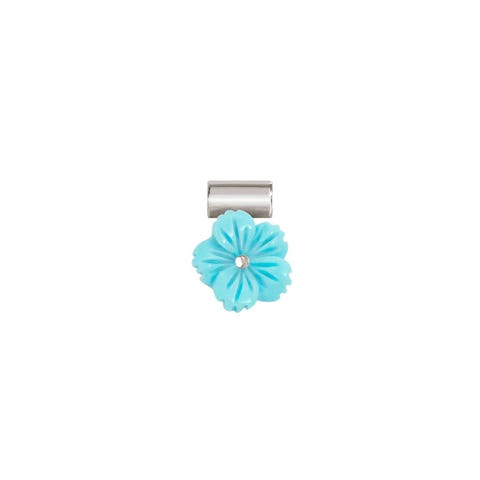 SeiMia pendant, Turquoise paste Flower Pendant in sterling silver and Turquoise paste
