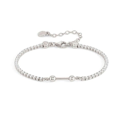 Bracelet SeiMia en argent avec zircones cubiques Bijou personnalisable avec pierres blanches