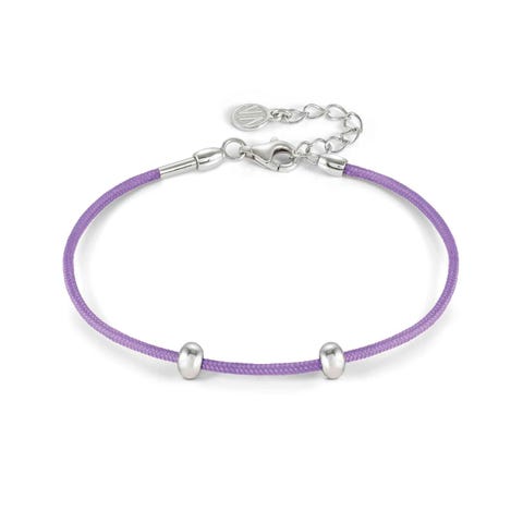 Bracciale SeiMia in Argento e Cordino Tecnico Bracciale personalizzabile in tessuto 