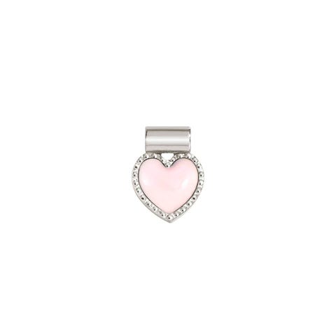 Pendentif SeiMia coeur rose avec zircones Pendentif en argent 925 et émail coloré