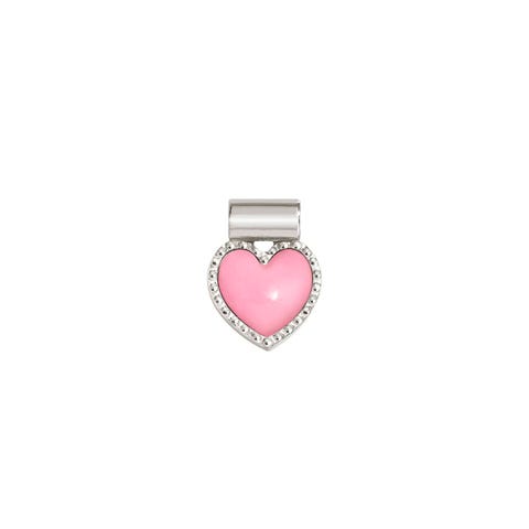 Colgante SeiMia Corazón Fucsia tallado Colgante en Plata 925 con esmalte
