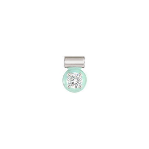 SeiMia pendant, CZ with Turquoise enamel Pendant with enamel and Cubic Zirconia