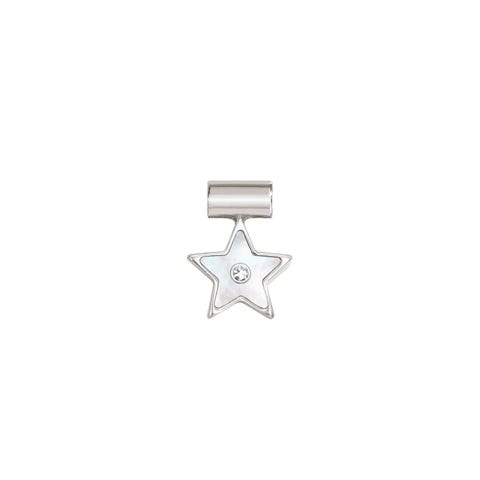 SeiMia pendant, White Mother of Pearl Star, CZ Symbol pendant in Mother of Pearl with Stone