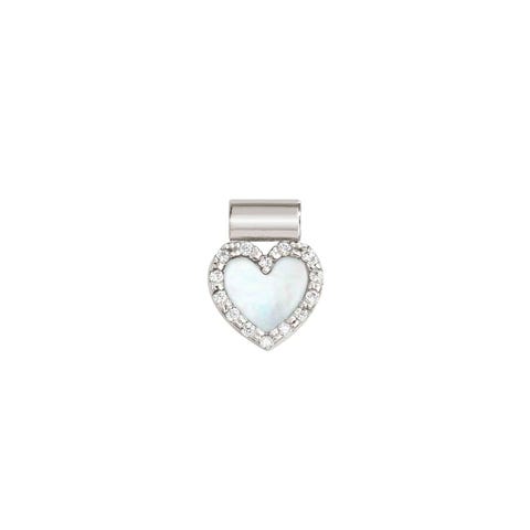 SeiMia pendant, Pink Mother of Pearl White, CZ Symbol pendant in Mother of Pearl with Cubic Zirconia