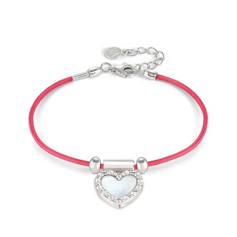 SeiMia bracelet, Red, Mother of Pearl Heart Bracelet with sterling silver symbol